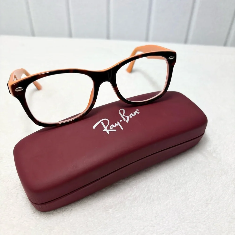 Ray-Ban RB 1528 3661 48 16 130 Tortoise Frame Glasses with‎ Burgundy Case